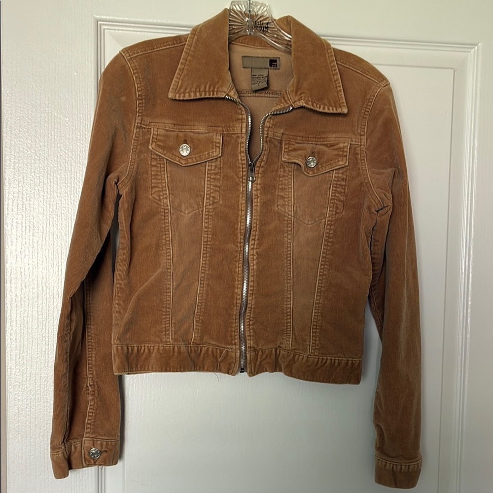 Forever 21 Tan Corduroy Jean Jacket Cropped
